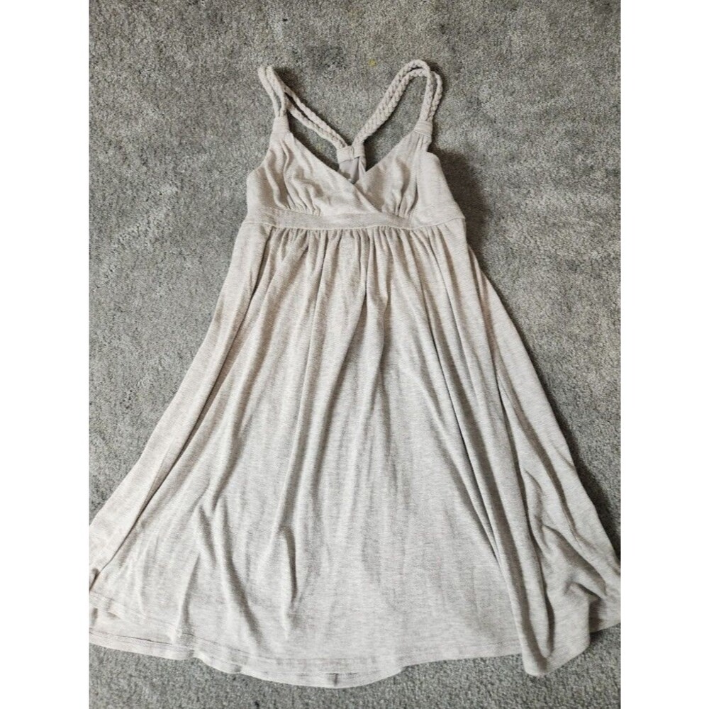 Maurices Knit Summer Dress Gray Size Medium Braided Spaghetti Straps